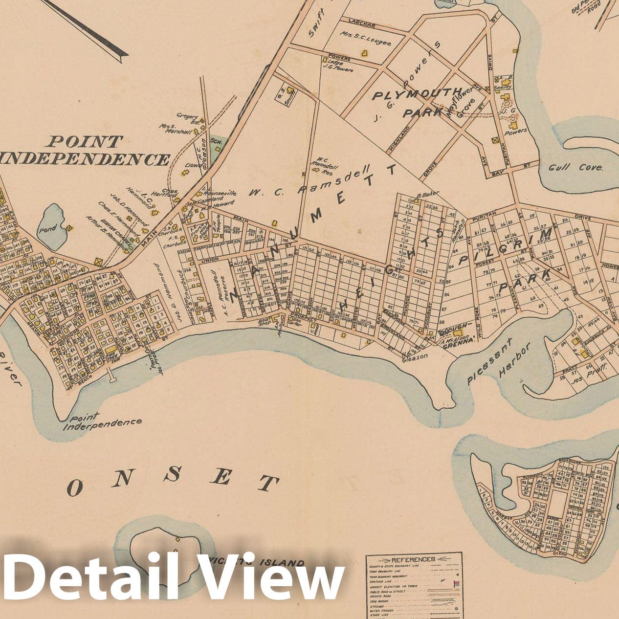 Historic Map : MA, Wareham 1903 Plate 034 , New Topographical Atlas of Surveys of Plymouth County ... , Vintage Wall Art