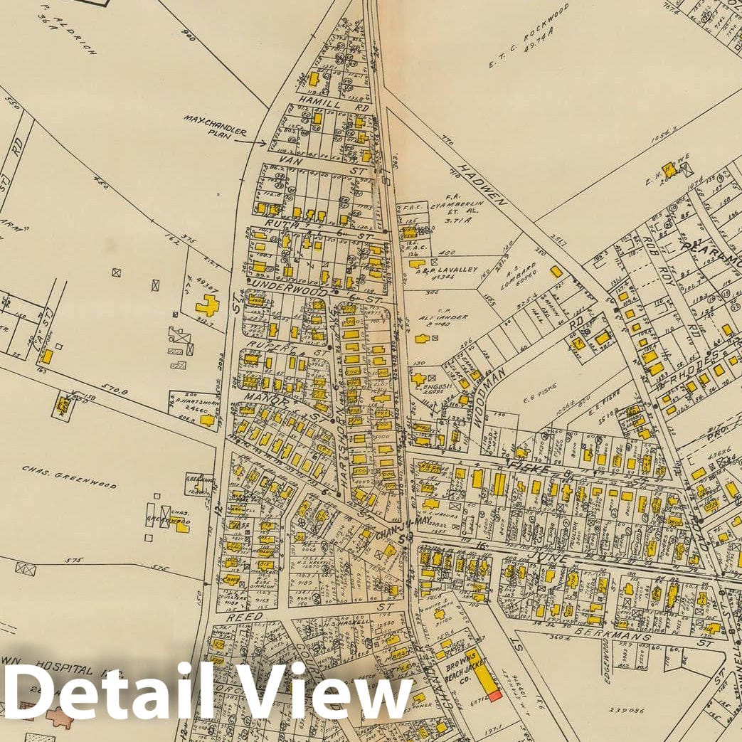 Historic Map : Atlas City of Worcester MA 1922 Plate 027 , Vintage Wall Art