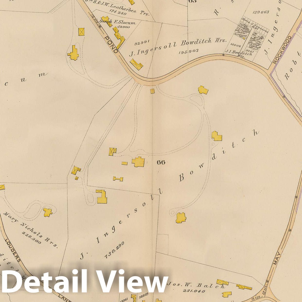 Historic Map : Atlas City of Boston, West Roxbury, Jamaica Plain 1890 Plate 010 , Vintage Wall Art