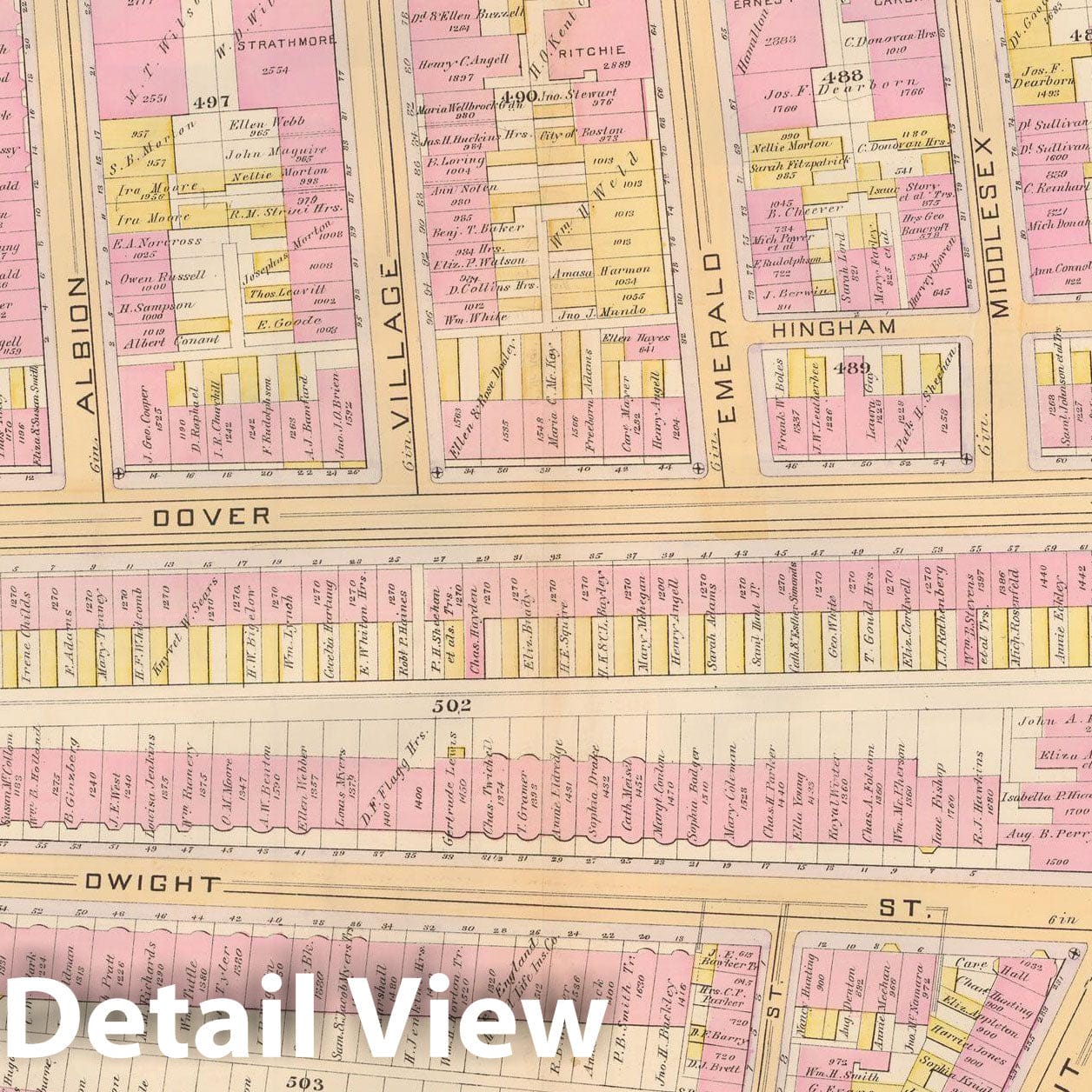 Historic Map : Atlas City of Boston, City Proper, Vol. 2, Boston 1888 Plate 055 , Vintage Wall Art