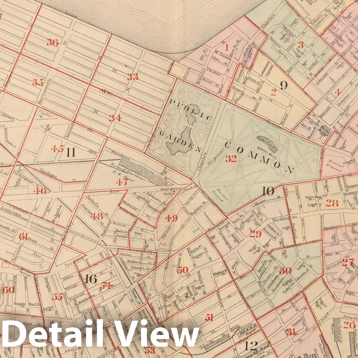 Historic Map : Atlas City of Boston, City Proper, Vol. I, Boston 1888 Index Plate , Vintage Wall Art