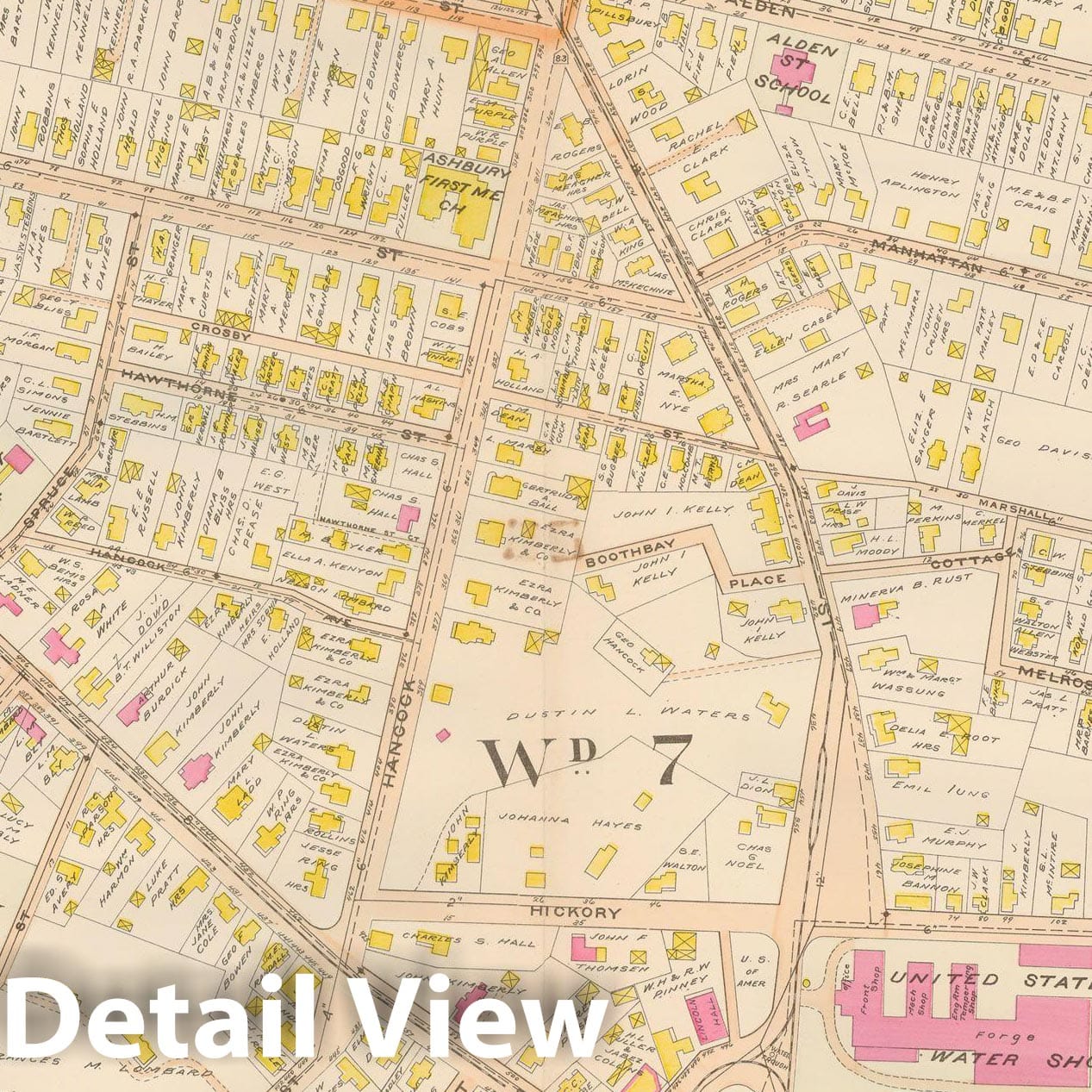 Historic Map : Atlas City of Springfield, Springfield 1899 Plate 010 , Vintage Wall Art