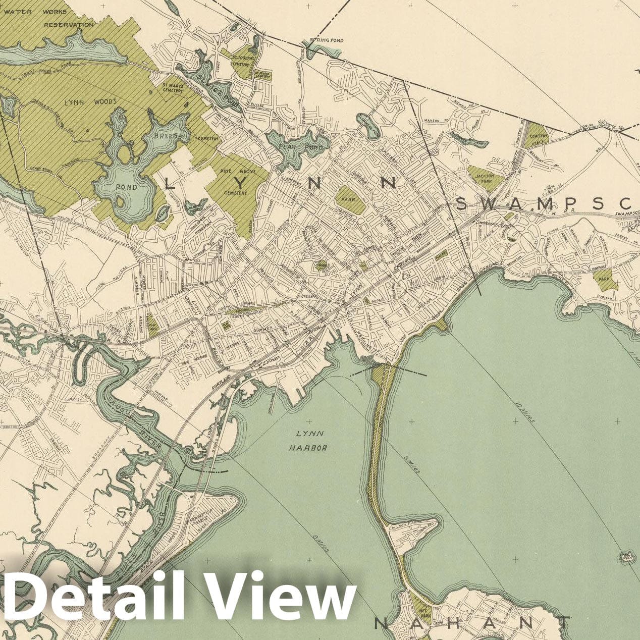 Historic Map : Map of Boston Metropolitan District - NE Quad - 1900 , Northeast U.S. State & City Maps , Vintage Wall Art