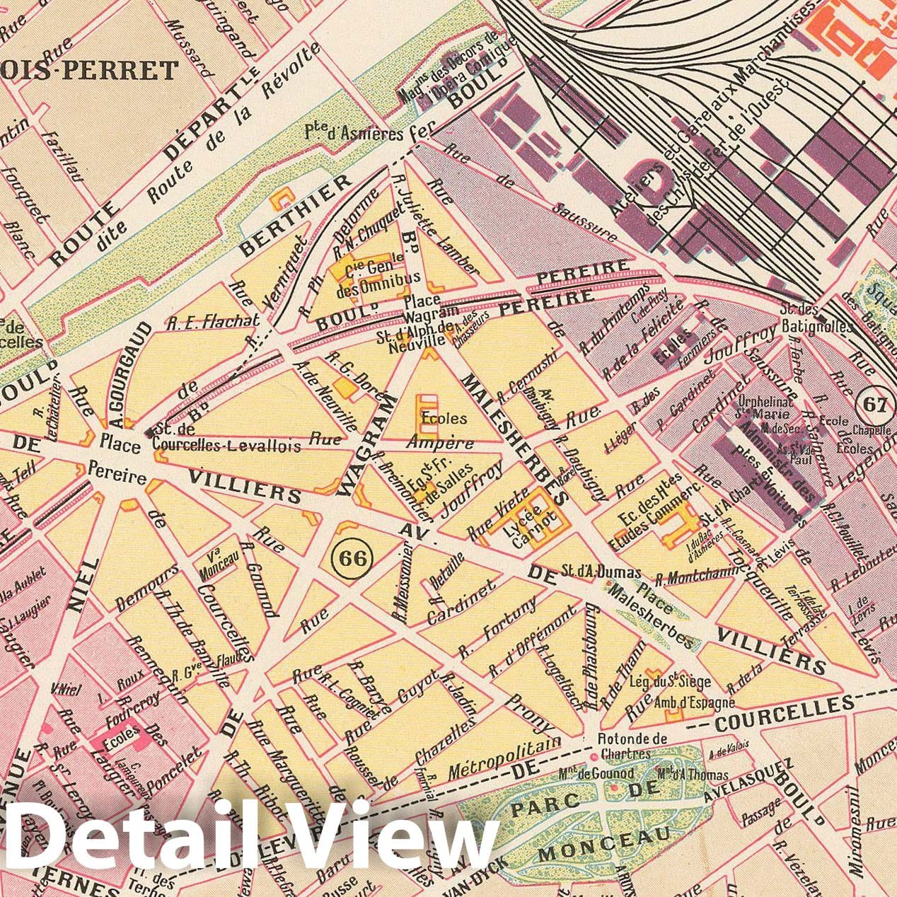 Historic Map : Europe, Paris 1900 17th Arrondissement , Vintage Wall Art