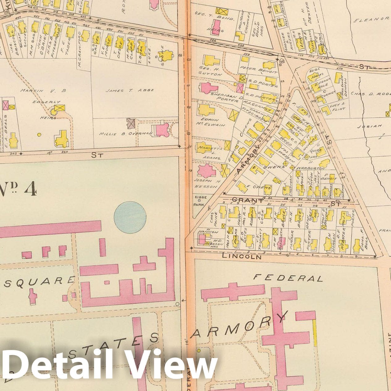Historic Map : Atlas City of Springfield, Springfield 1899 Plate 012 , Vintage Wall Art