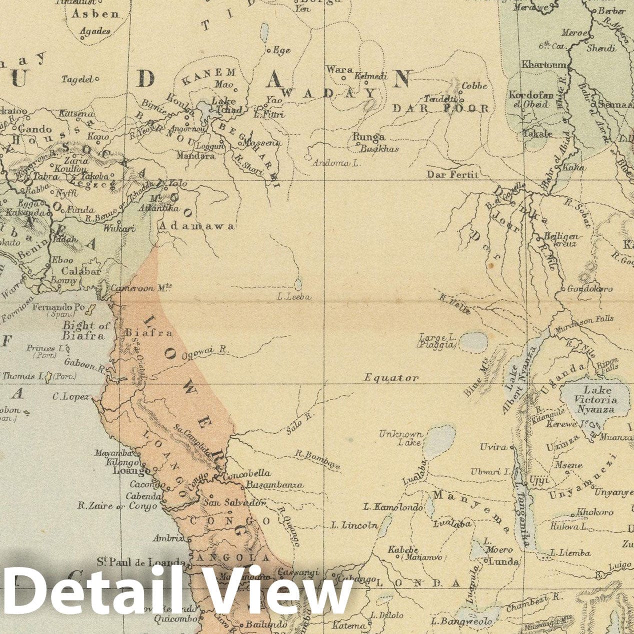 Historic Map : Africa 1875 , Student Atlas of Modern Geography , Vintage Wall Art