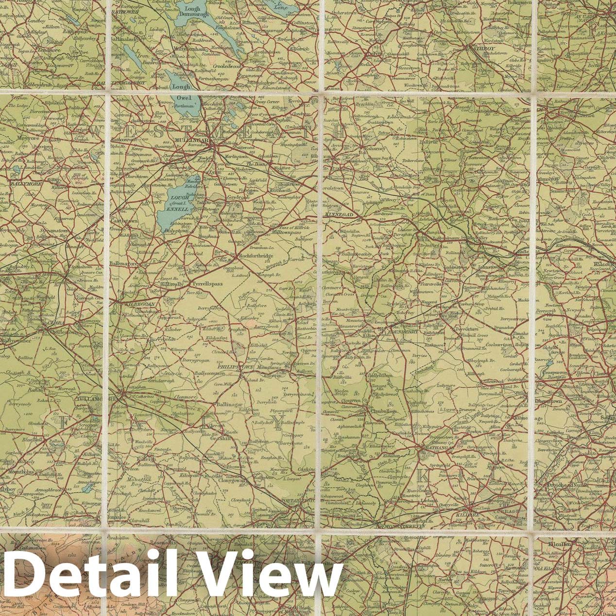 Historic Map : Bartholomew's Quarter-Inch to Mile Maps of Ireland , v4, Vintage Wall Art