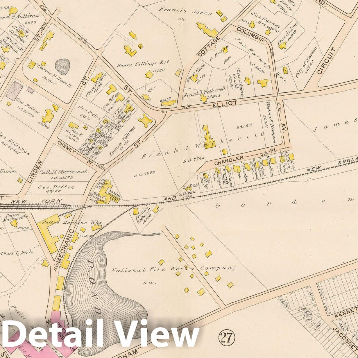 Historic Map : Atlas City of Newton, Newton 1895 Plate 026 , Vintage Wall Art