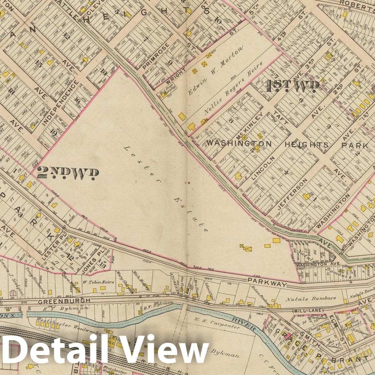 Historic Map : Atlas of Westchester County, NY, Vol. 1, White Plains 1910 Plate 003 , Vintage Wall Art