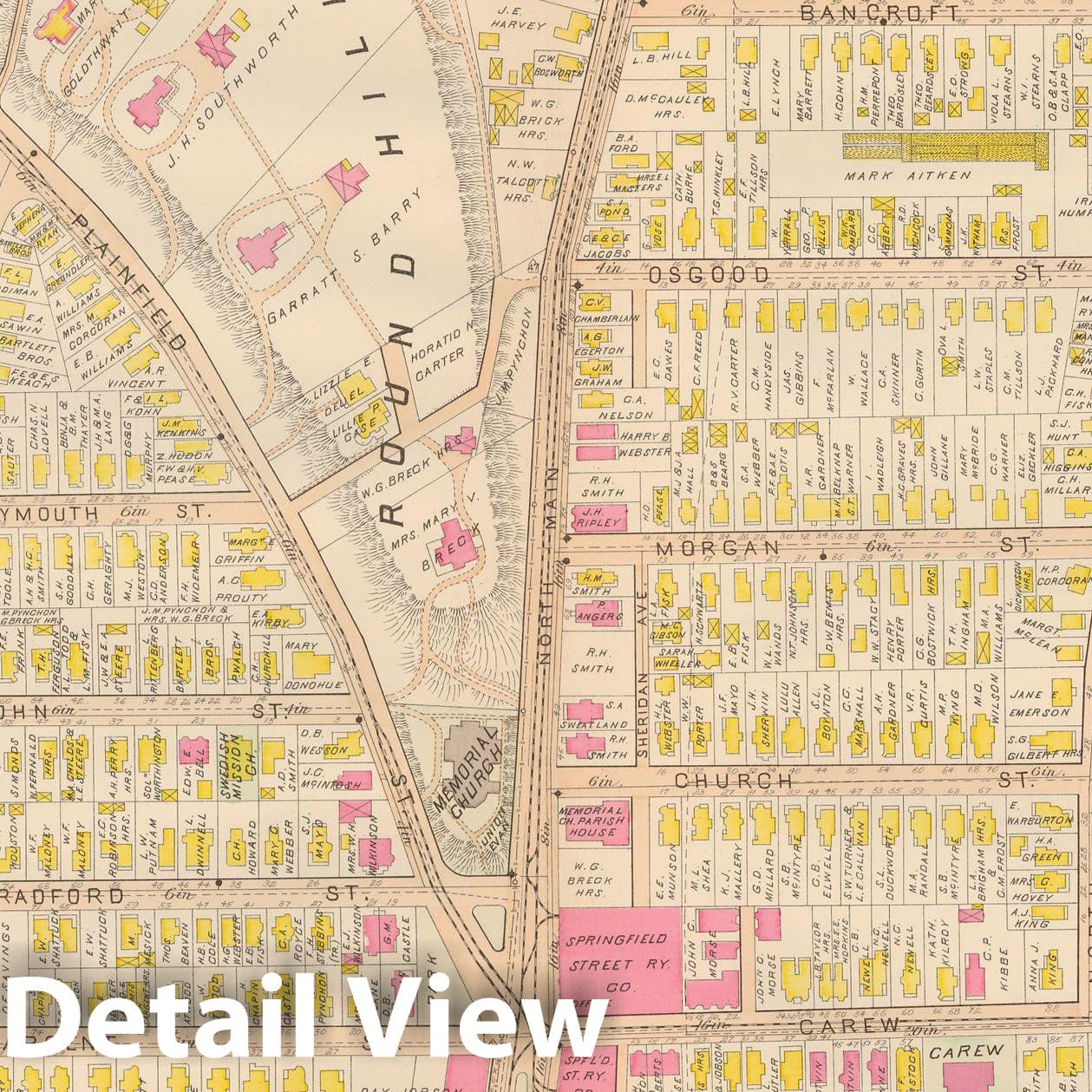 Historic Map : Atlas City of Springfield, Springfield 1899 Plate 003 , Vintage Wall Art