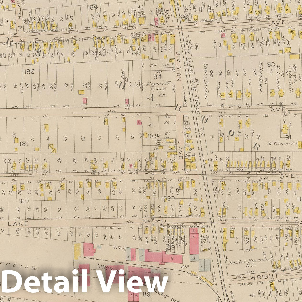 Historic Map : Atlas of Staten Island, Borough of Richmond, Vol 1, Staten Island 1917 Plate 022 , Vintage Wall Art