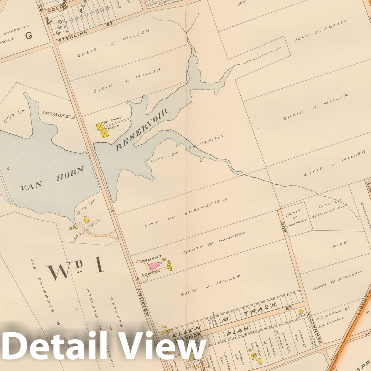 Historic Map : Atlas City of Springfield, Springfield 1899 Plate 018 , Vintage Wall Art