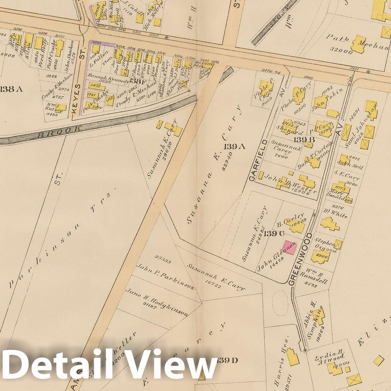 Historic Map : Atlas City of Boston, West Roxbury, Jamaica Plain 1890 Plate 008 , Vintage Wall Art