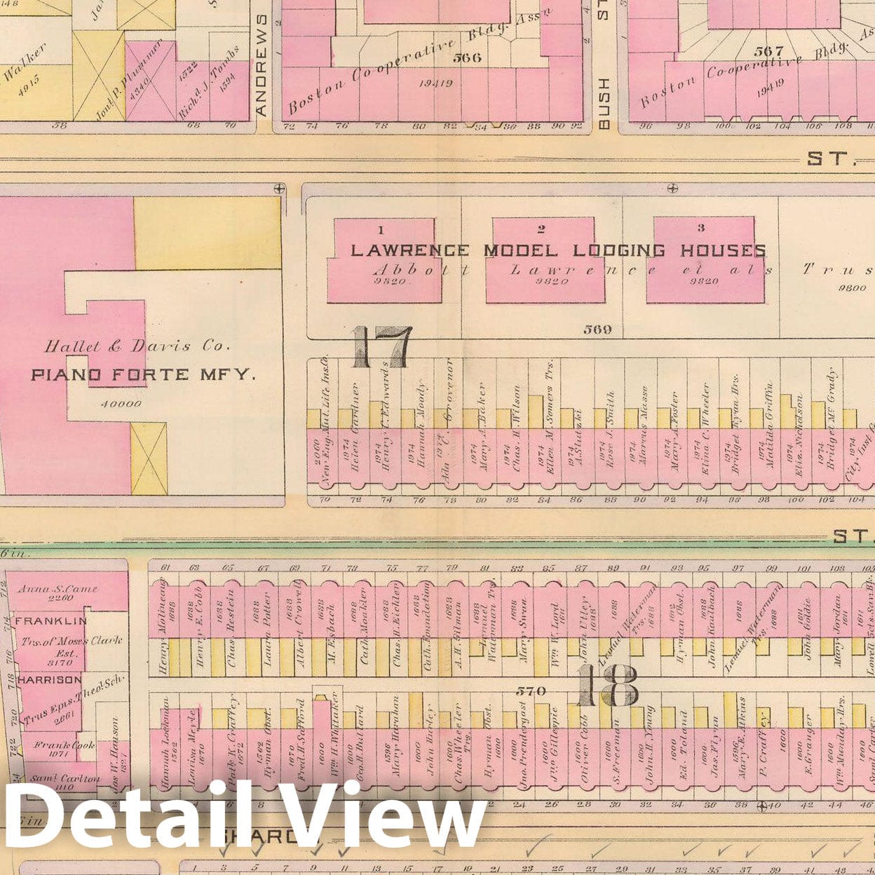 Historic Map : Atlas City of Boston, City Proper, Vol. 2, Boston 1888 Plate 066 , Vintage Wall Art