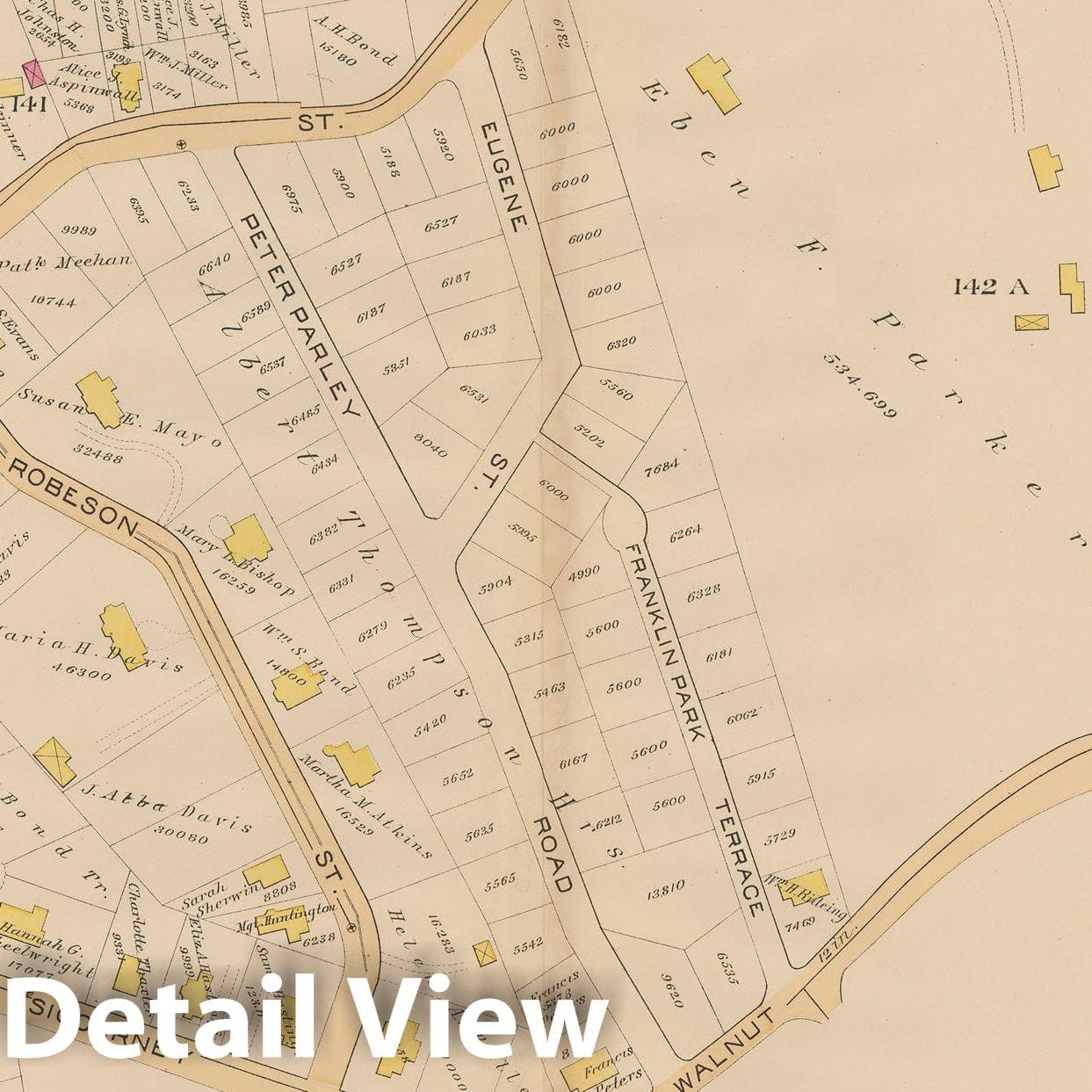 Historic Map : Suffolk County, Jamaica Plain & Roxbury 1890 Plate 001 , Vintage Wall Art