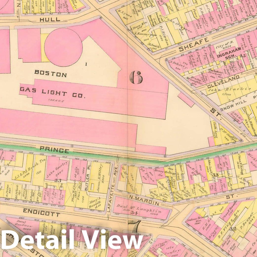 Historic Map : Atlas City of Boston, City Proper, Vol. I, Boston 1888 Plate 012 , Vintage Wall Art