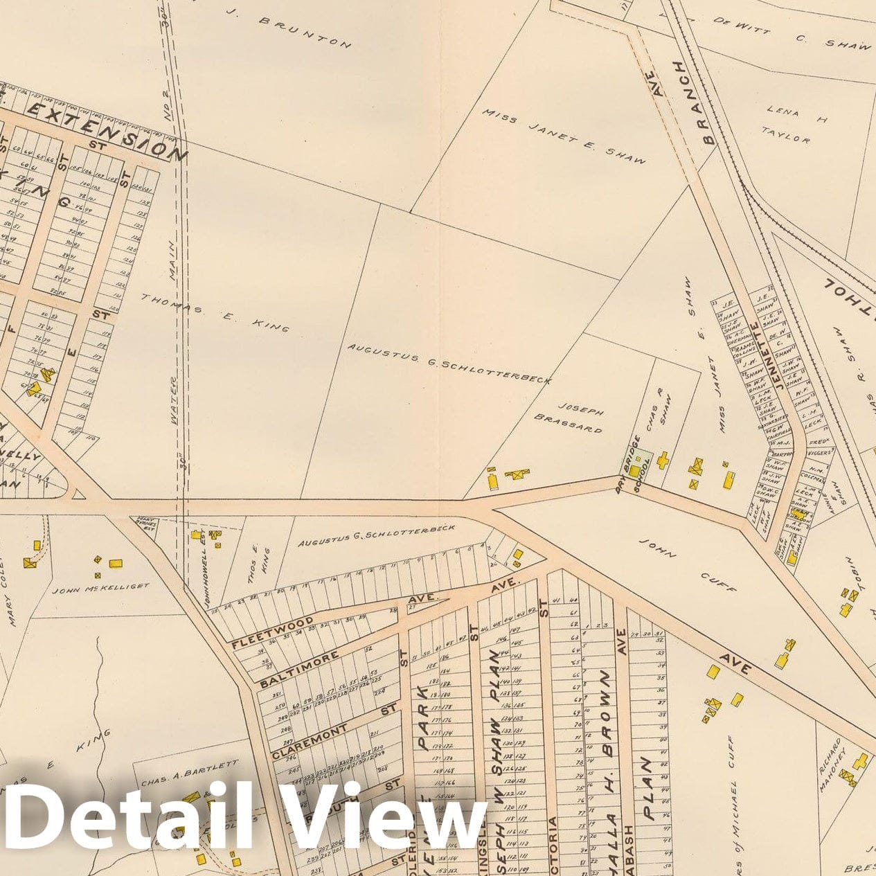 Historic Map : Atlas City of Springfield, Springfield 1899 Plate 019 , Vintage Wall Art