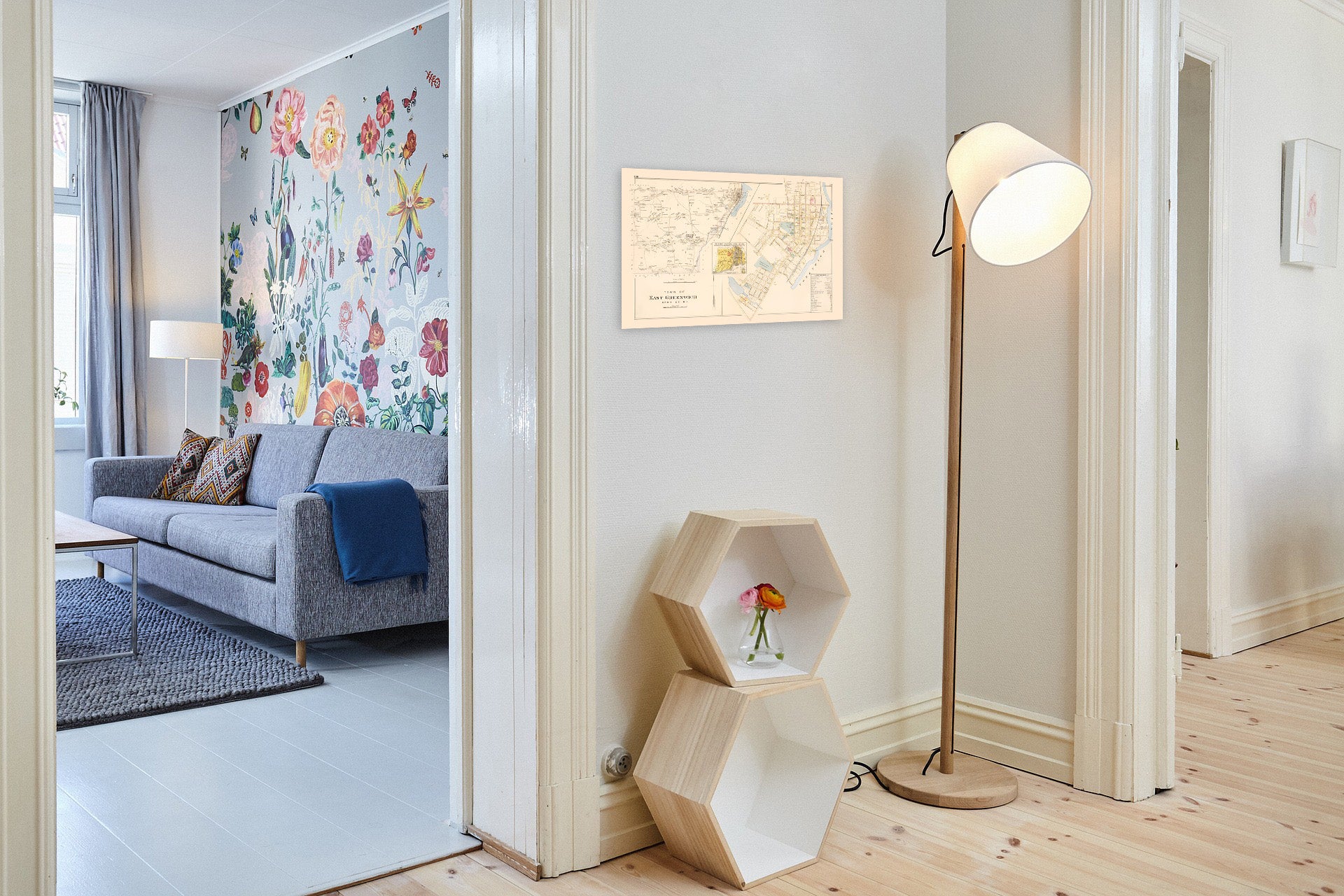 Historic Map : Atlas of Southern Rhode Island, East Greenwich 1895 , Vintage Wall Art