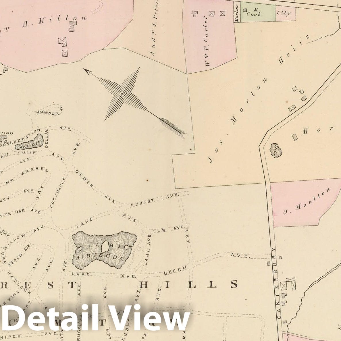 Historic Map : Atlas of County of Suffolk, MA, Vol. 5th, Jamaica Plain 1874 Plate G , Vintage Wall Art