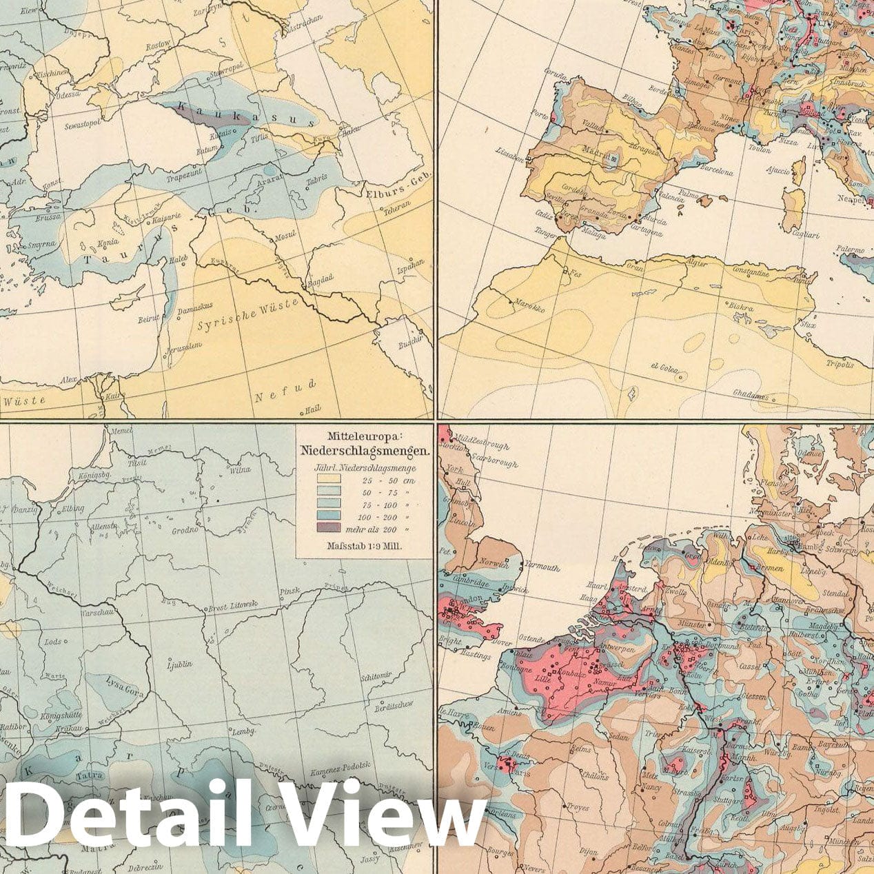 Historic Map : Europe 1899 , Andrees Allgemeiner Handatlas , v4, Vintage Wall Art