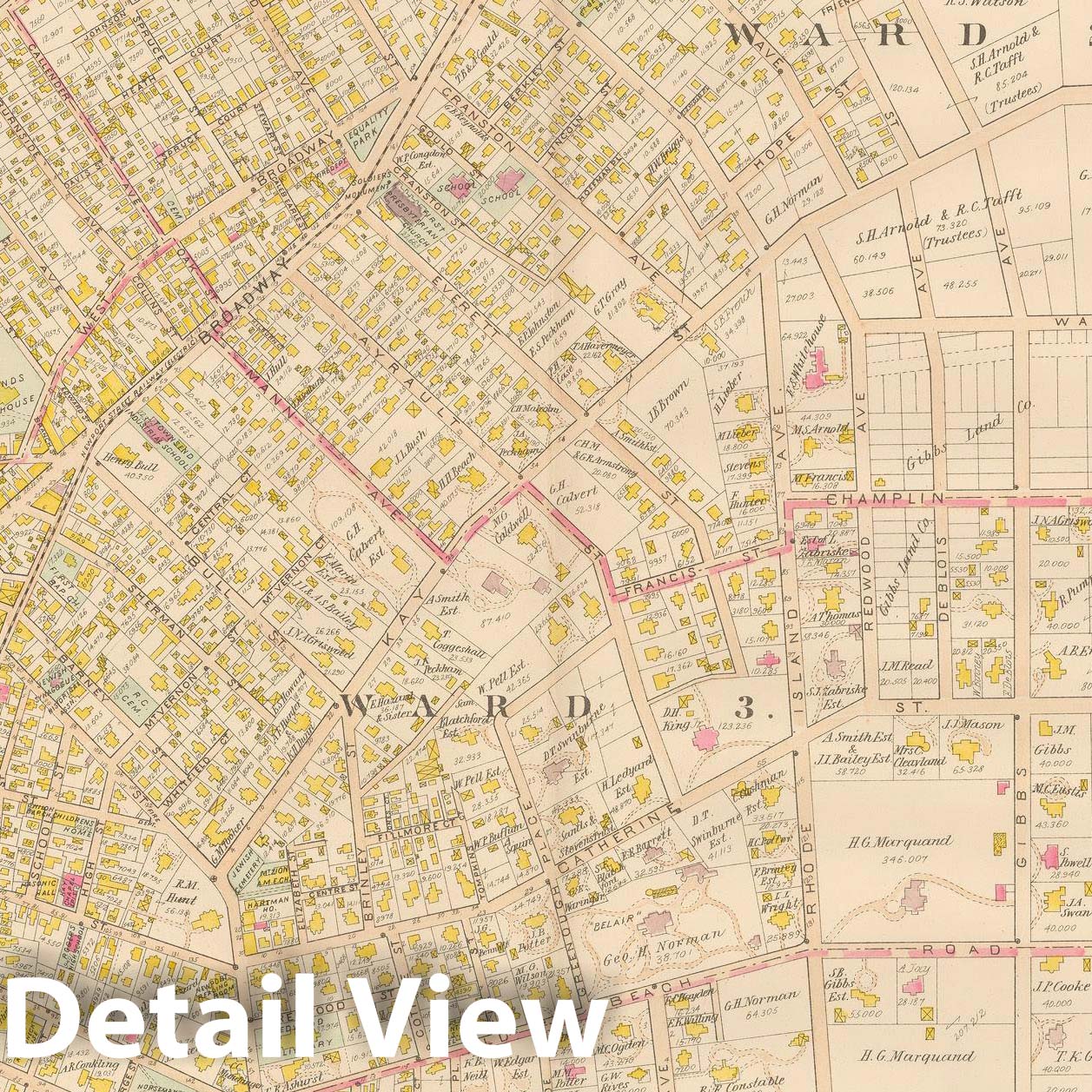Historic Map : Atlas of Southern Rhode Island, Newport 1895 Plate 002 , Vintage Wall Art