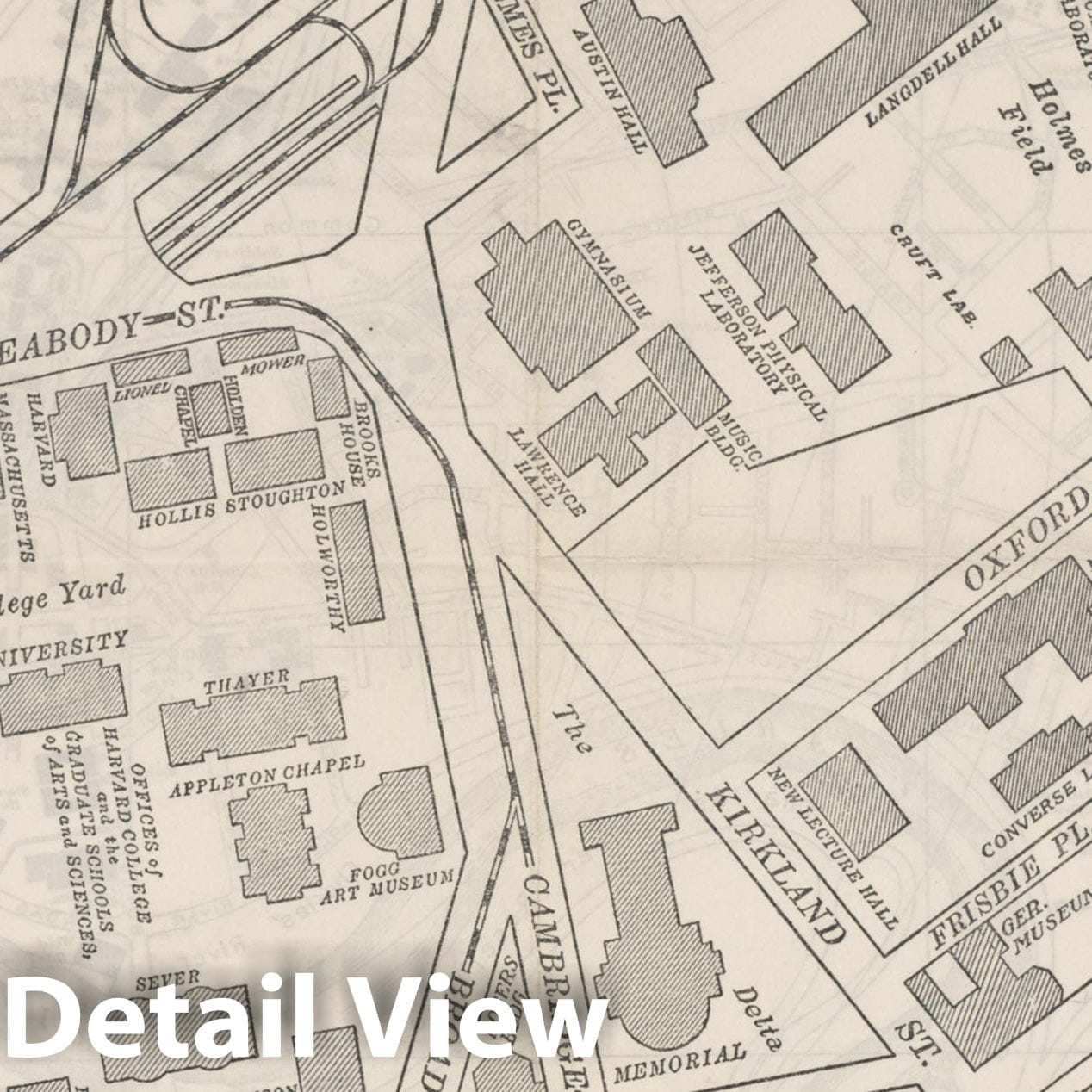 Historic Map : Harvard University, Cambridge Mass , Vintage Wall Art