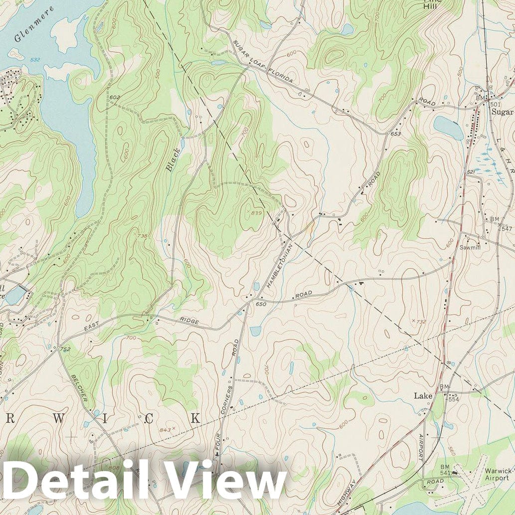 Historic Map : USGS 7.5 Minute Sheets and Quadrangles, Chester & Goshen & Warwick 1976 Topographic Map , Vintage Wall Art
