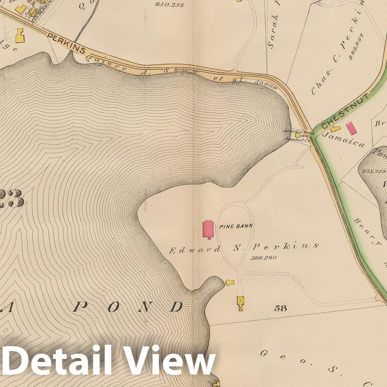 Historic Map : Atlas City of Boston, West Roxbury, Jamaica Plain 1890 Plate 009 , Vintage Wall Art