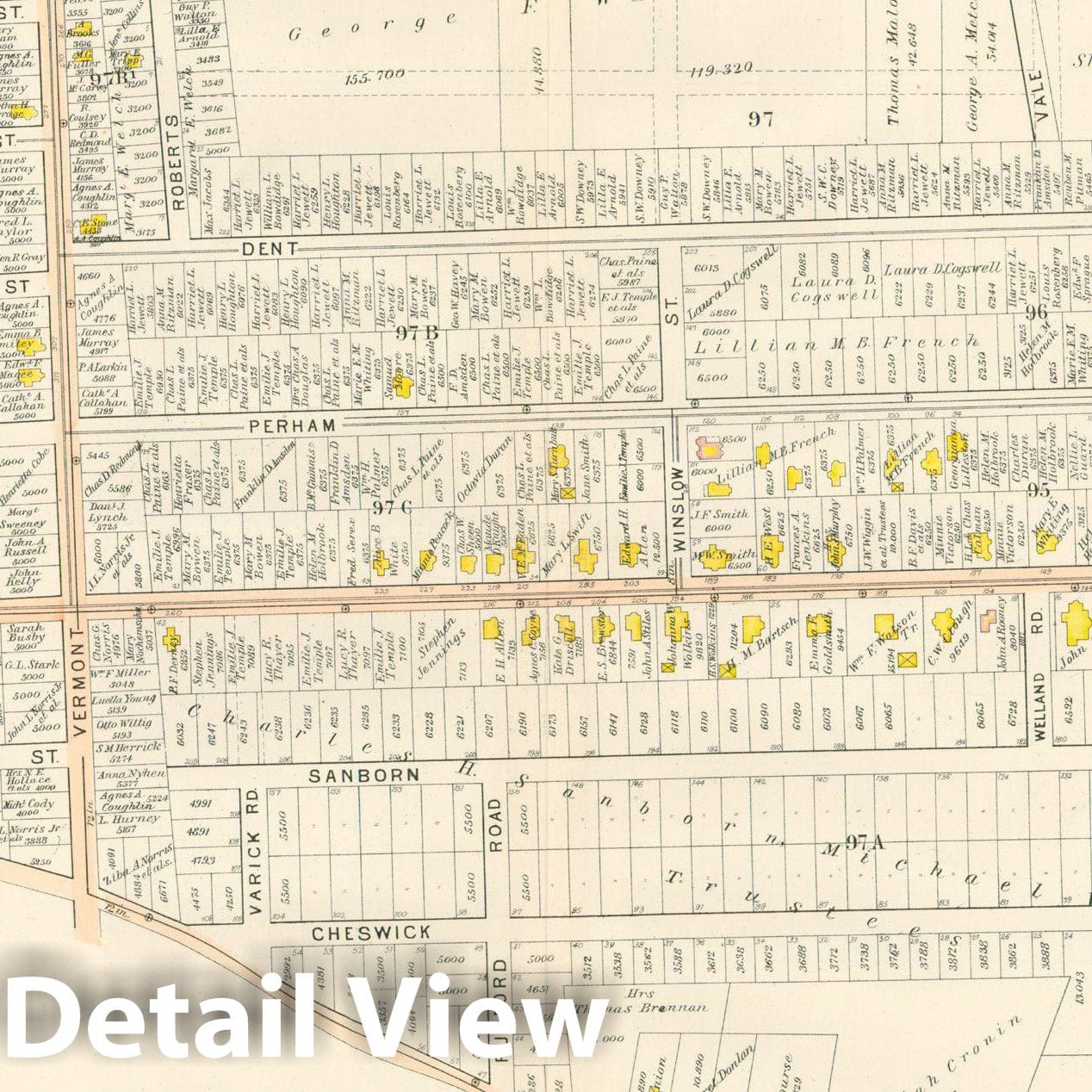 Historic Map : West Roxbury, Jamaica Plain & Roslindale, 1905 Plate 025 , Vintage Wall Art