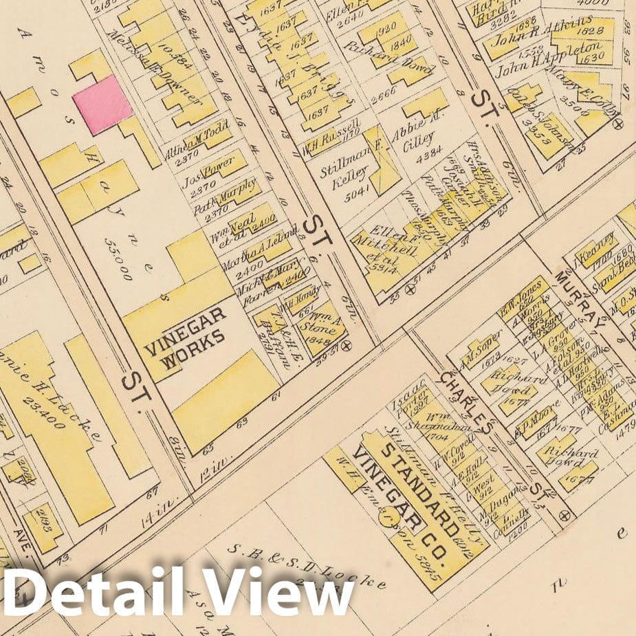 Historic Map : Atlas City of Somerville, Somerville 1895 Plate 025 , Vintage Wall Art