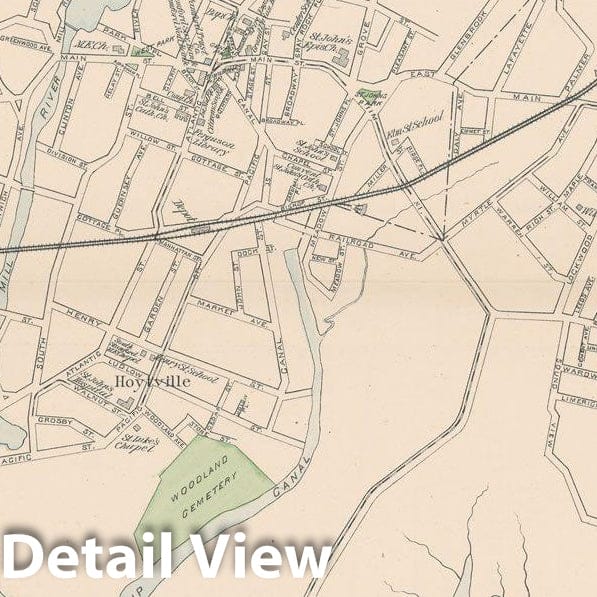 Historic Map : Stamford 1893 , Town and City Atlas State of Connecticut , Vintage Wall Art