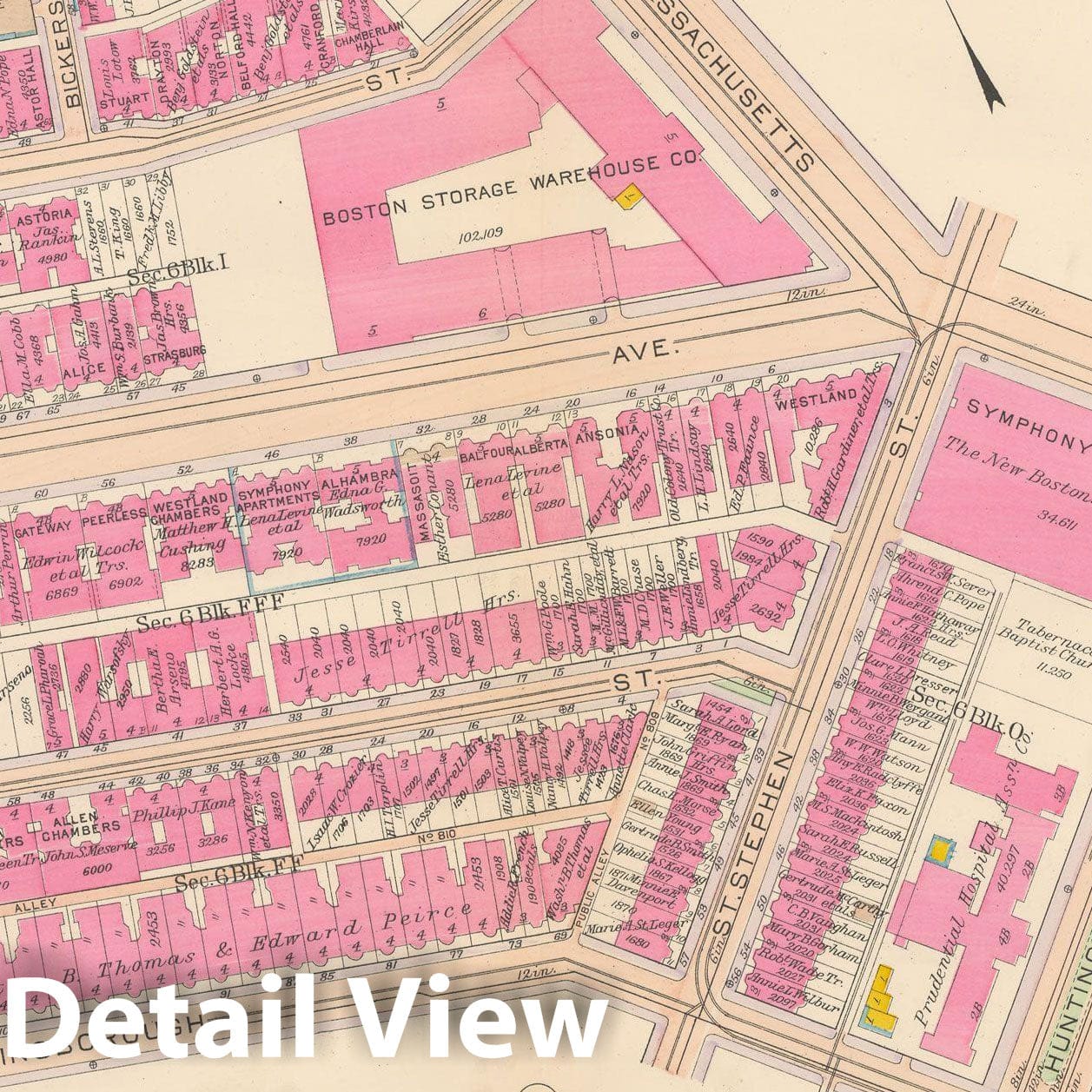 Historic Map : Atlas City of Boston, Roxbury, Roxbury 1915 Plate 009 , Vintage Wall Art
