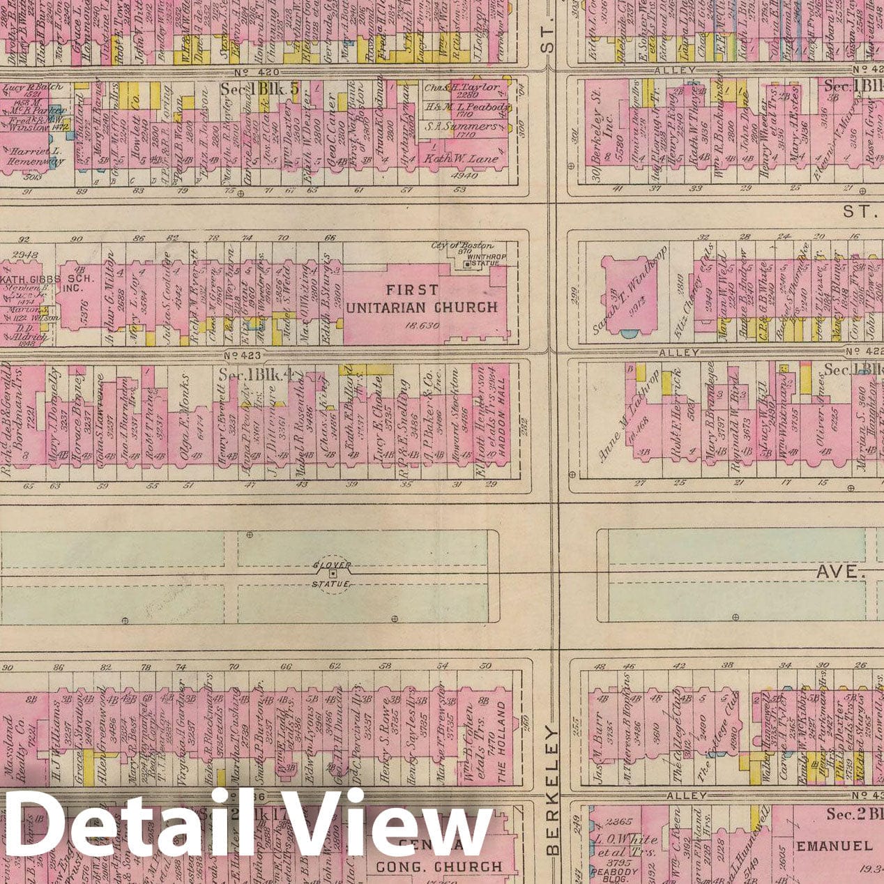 Historic Map : Atlas City of Boston: Boston Proper and Back Bay, Boston 1928 Plate 020 , Vintage Wall Art