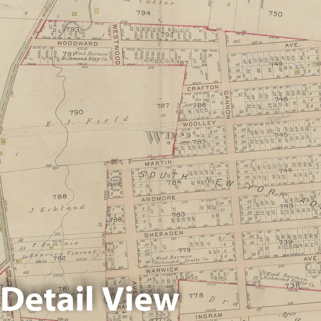 Historic Map : Atlas of Staten Island, Borough of Richmond, Vol 1, Staten Island 1917 Plate 036 , Vintage Wall Art