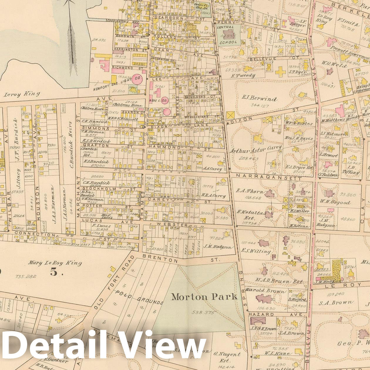 Historic Map : Atlas of Southern Rhode Island, Newport 1895 Plate 003 , Vintage Wall Art