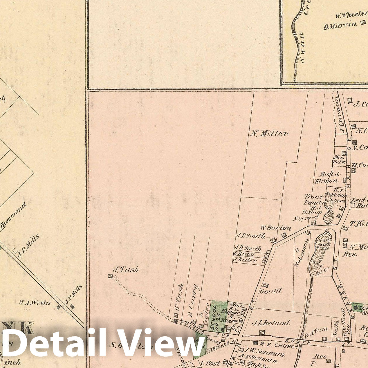 Historic Map : Atlas of Long Island, New York, Brookhaven 1873 , v3, Vintage Wall Art