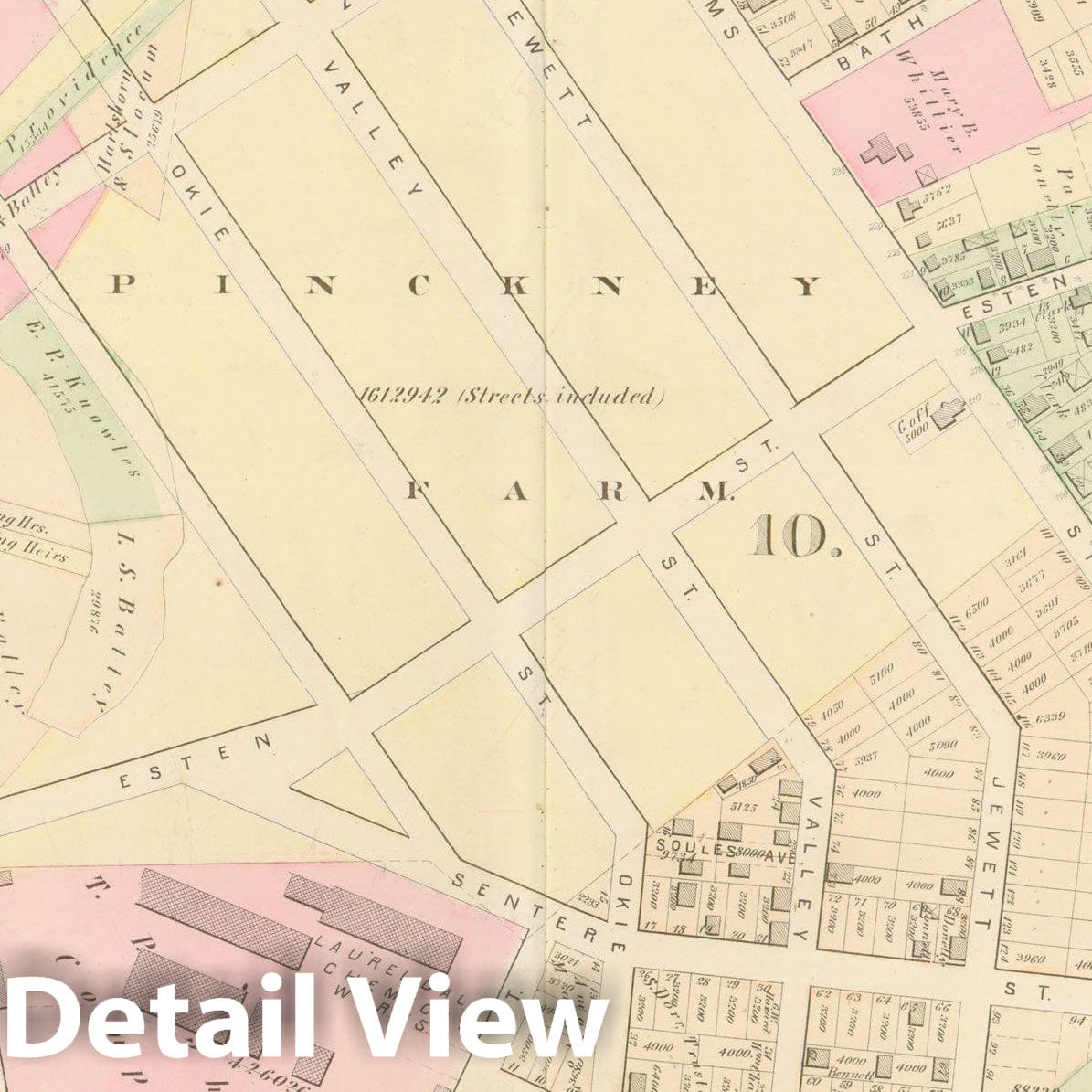 Historic Map : City Atlas of Providence Rhode Island by Wards, Volume III, Providence 1875 Plate G , Vintage Wall Art