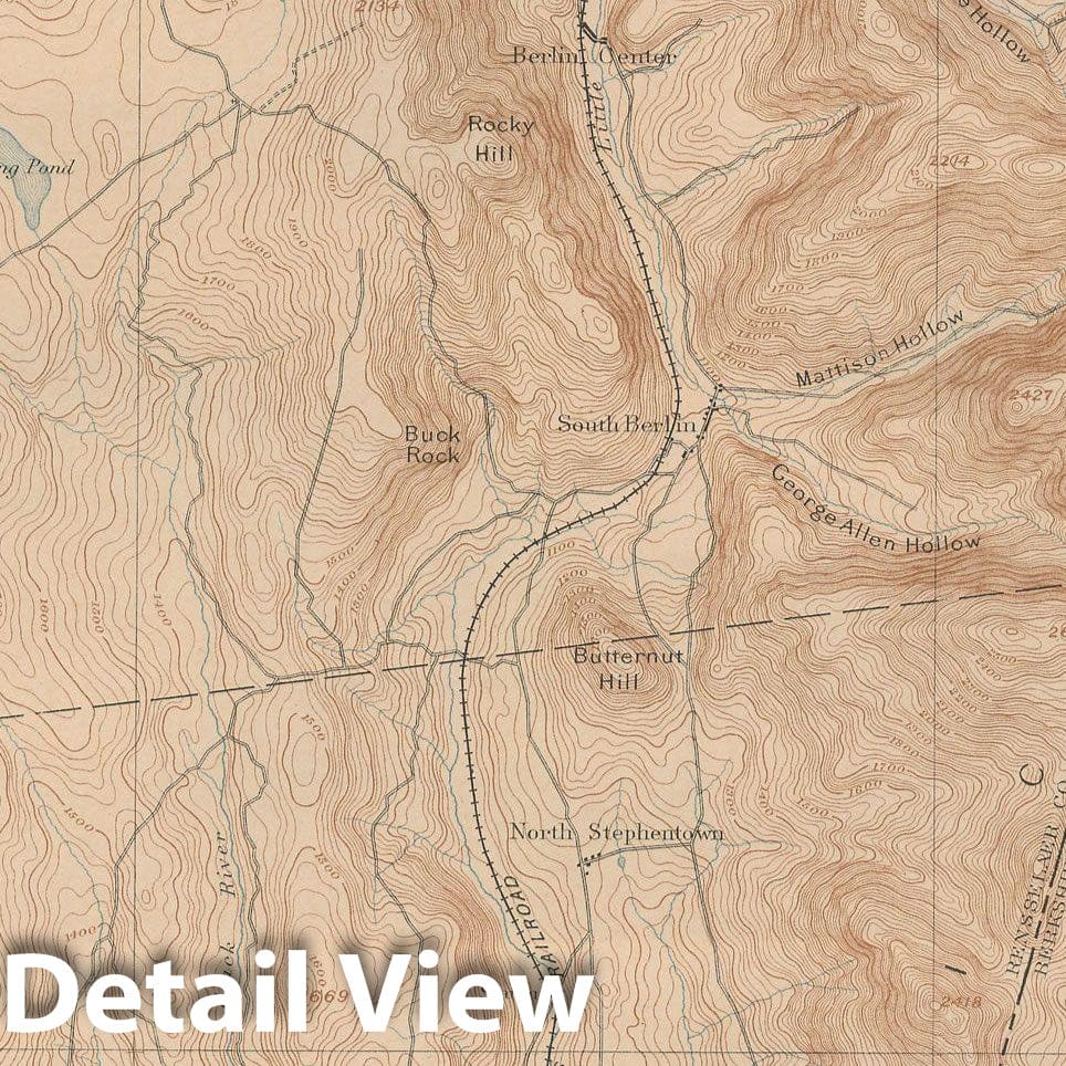 Historic Map : Atlas of Massachusetts, Berlin & Hancock & Lanesboro & Stephentown & Williamstown 1890 Page 001 , Vintage Wall Art