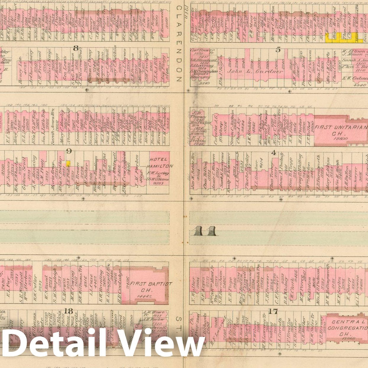 Historic Map : Atlas City of Boston, Boston Proper, Volume I, Boston 1883 Plate R , Vintage Wall Art
