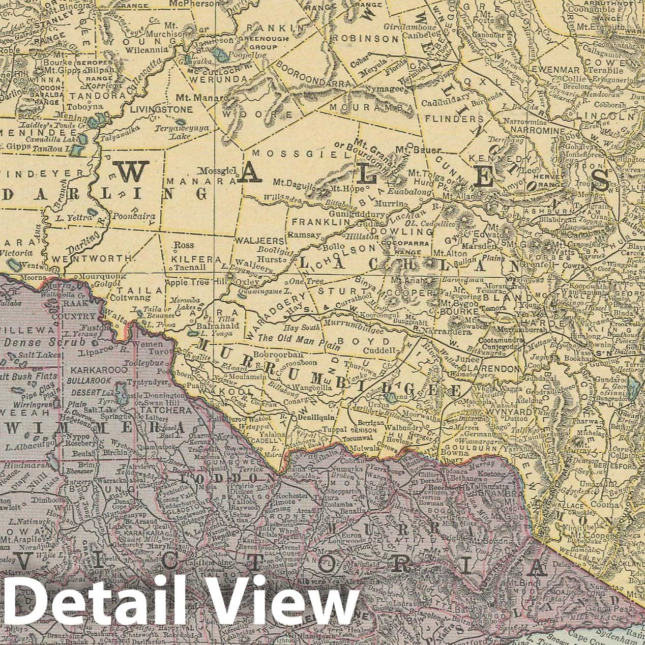 Historic Map : Australia 1900 , Universal Atlas World , v2, Vintage Wall Art