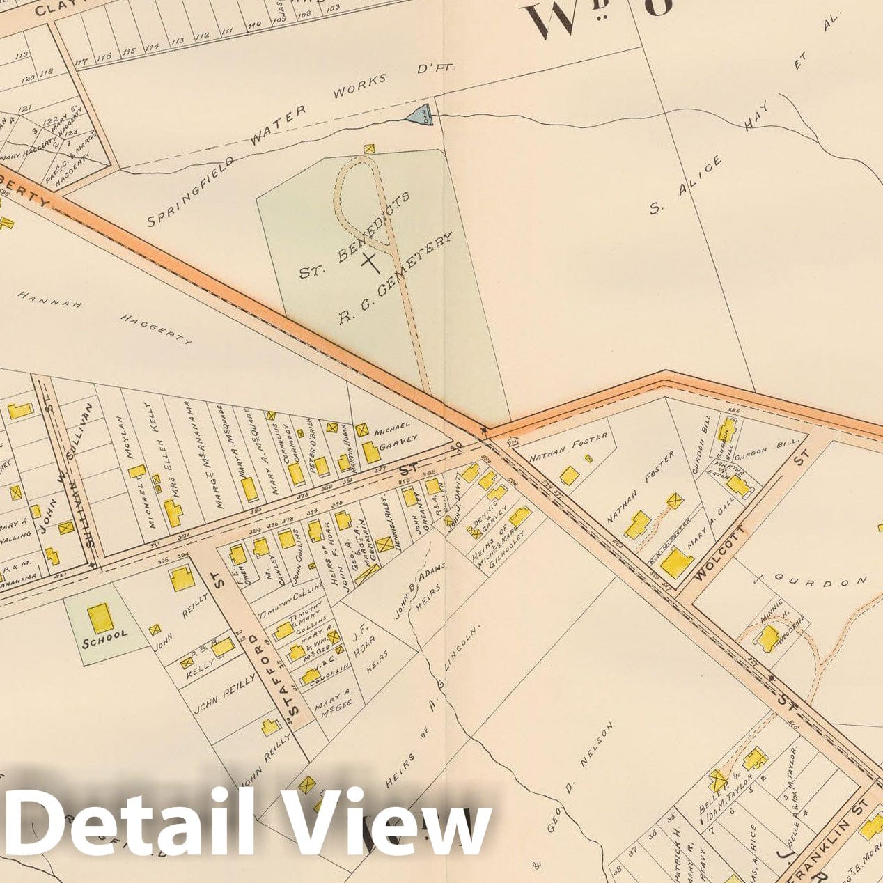 Historic Map : Atlas City of Springfield, Springfield 1899 Plate 017 , Vintage Wall Art