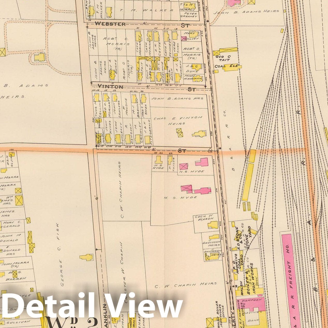 Historic Map : Atlas City of Springfield, Springfield 1899 Plate 016 , Vintage Wall Art