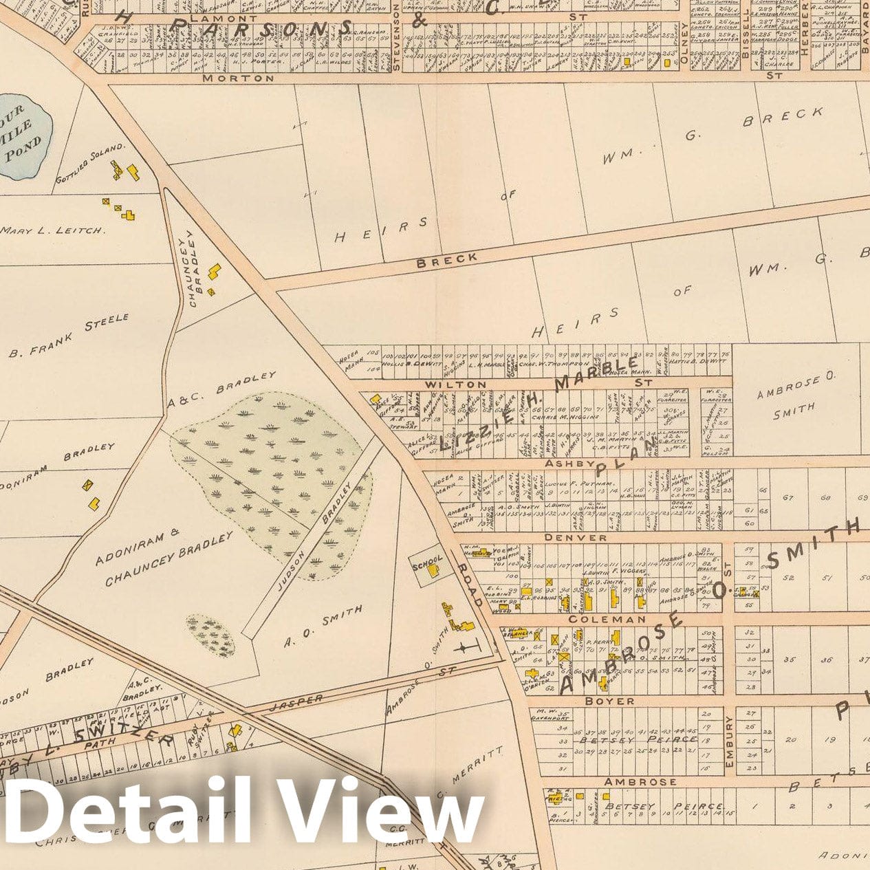 Historic Map : Atlas City of Springfield, Springfield 1899 Plate 023 , Vintage Wall Art