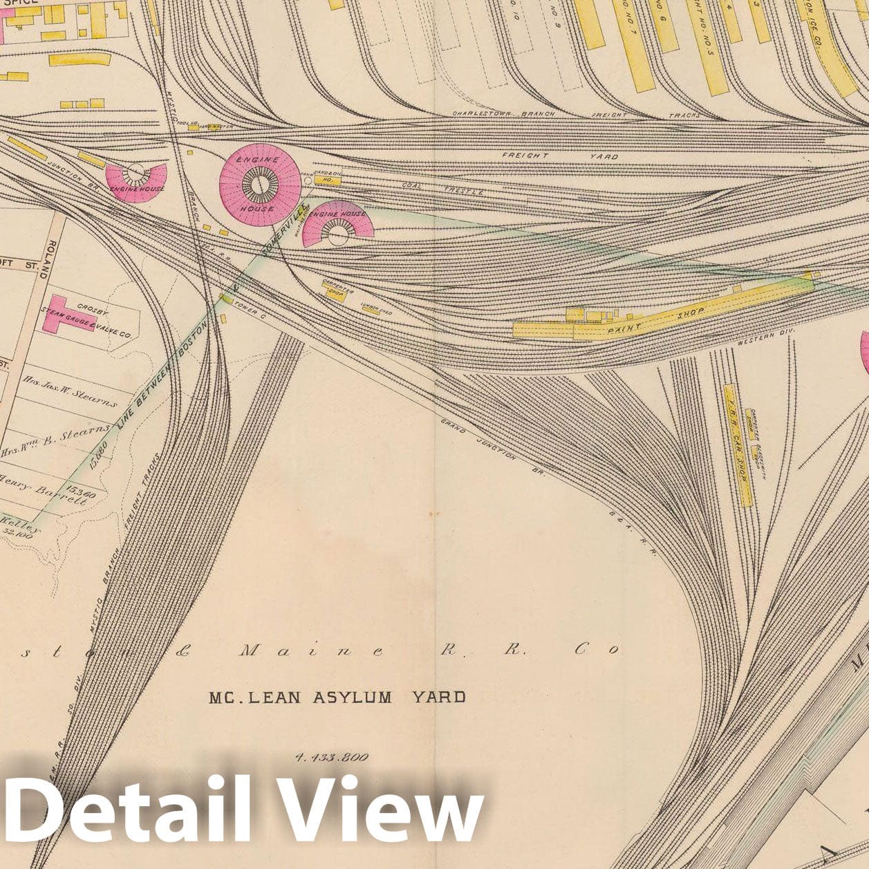 Historic Map : Atlas City of Somerville, Somerville 1895 Plate 024 , Vintage Wall Art
