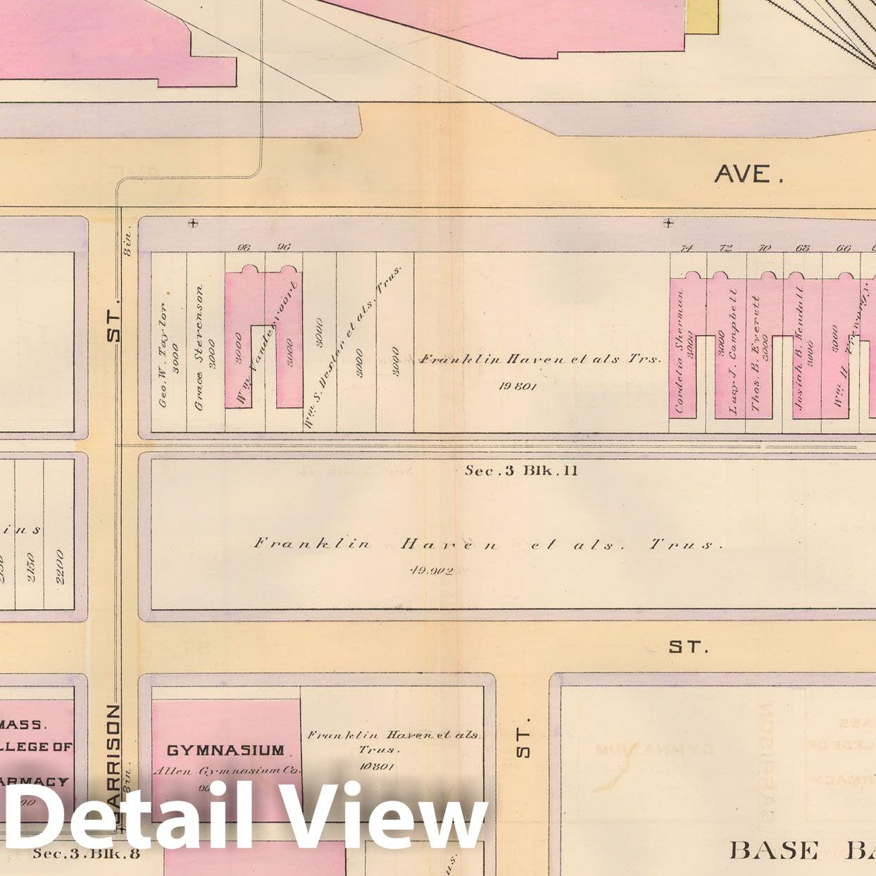 Historic Map : Atlas City of Boston, City Proper, Vol. 2, Boston 1888 Plate 044 , Vintage Wall Art