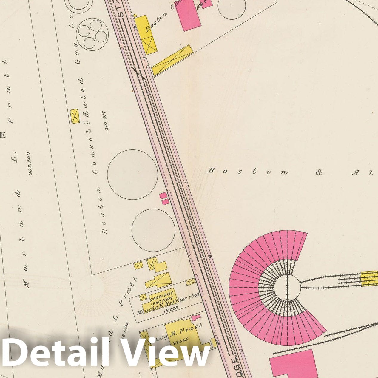 Historic Map : Atlas City of Boston Ward 25 Brighton, Allston 1909 Plate 027 , Vintage Wall Art