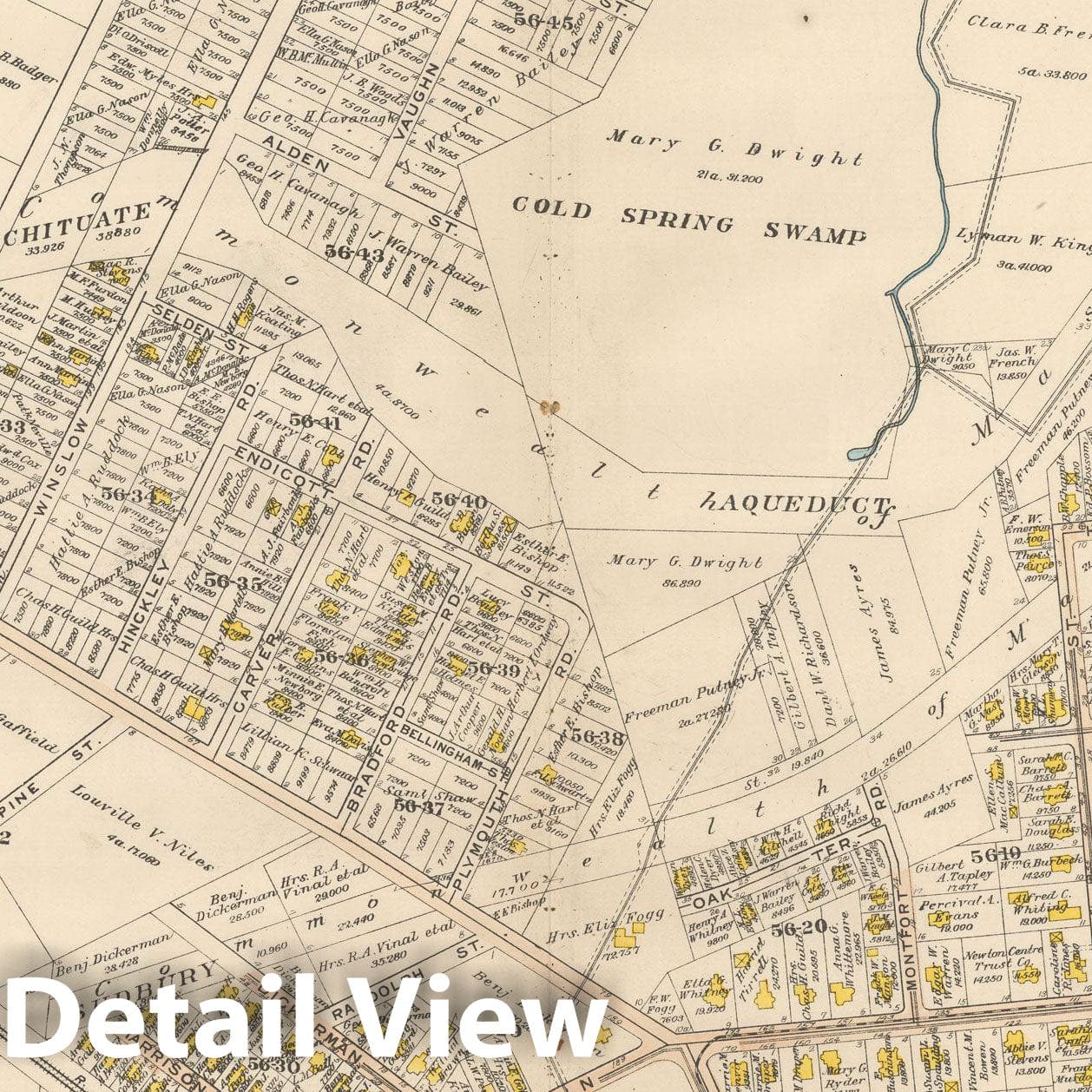 Historic Map : Atlas City of Newton, MA, Newton 1907 Plate 021 , Vintage Wall Art