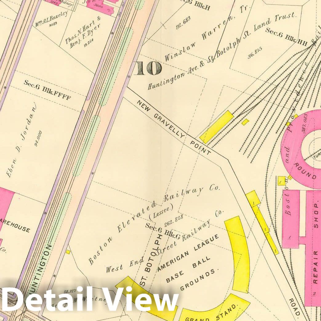Historic Map : Atlas City of Boston, Roxbury, Roxbury 1906 Plate 008 , Vintage Wall Art