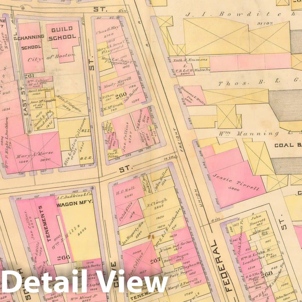 Historic Map : Atlas City of Boston, City Proper, Vol. I, Boston 1888 Plate 031 , v2, Vintage Wall Art