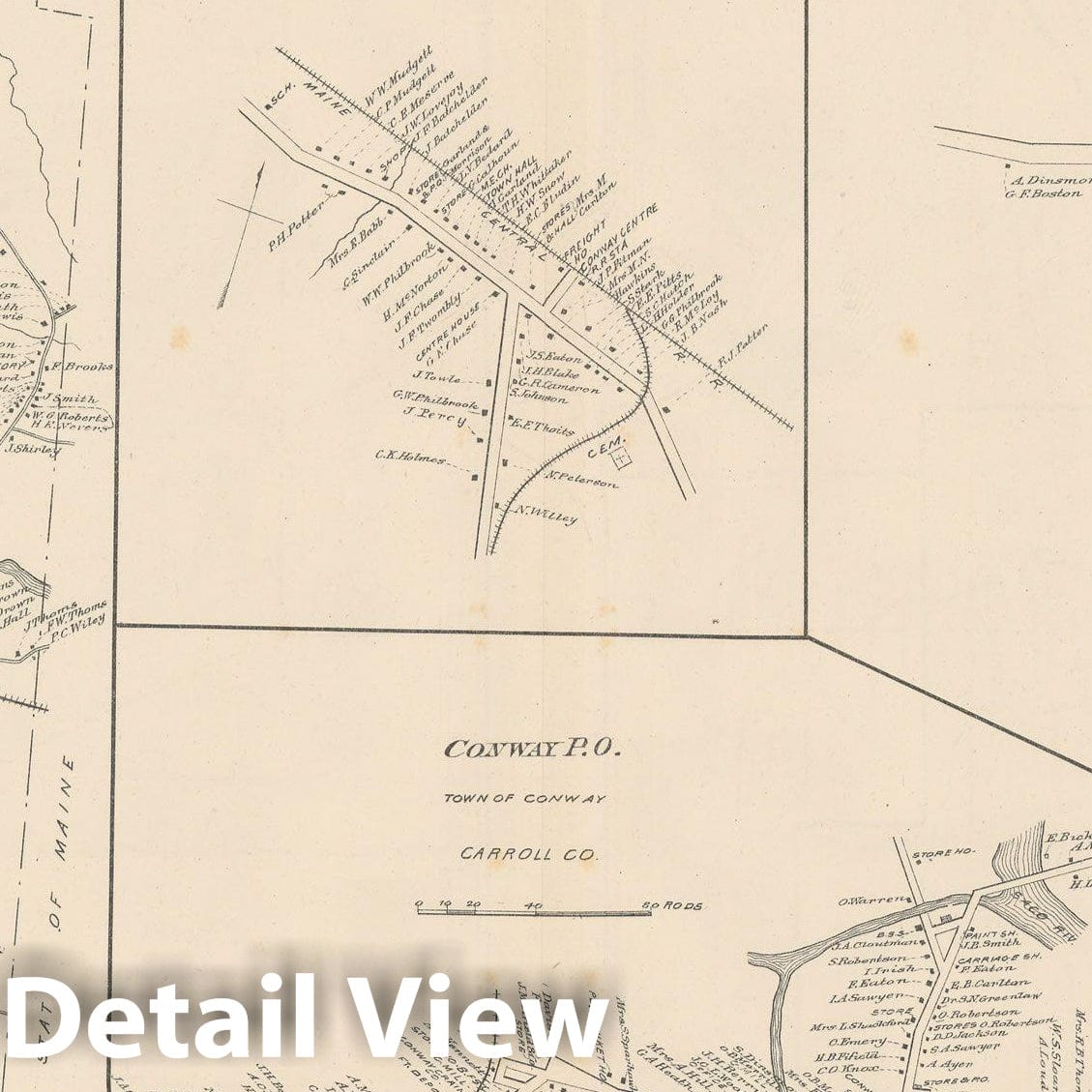 Historic Map : Conway 1892 , Town and City Atlas State of New Hampshire , Vintage Wall Art